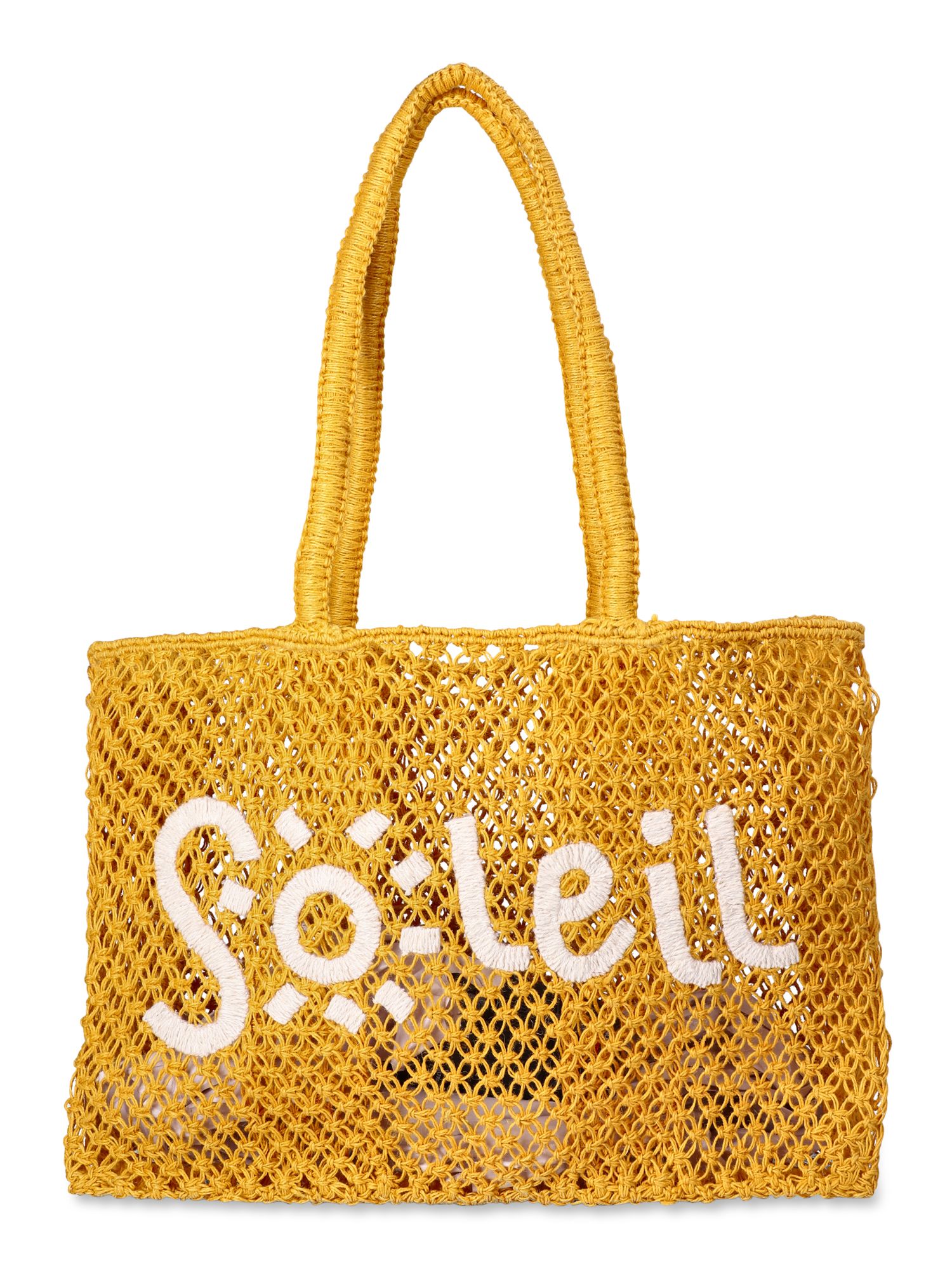 No Boundaries Women's Woven Beach Tote Bag, Yellow Soleil | Walmart (US)