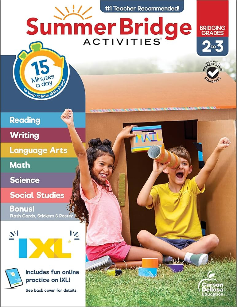Summer Bridge Activities 2nd to 3rd Grade Workbooks, Activity Book With Math, Language Arts, Read... | Amazon (US)