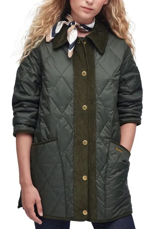 Barbour Highcliffe Oversize Quilted Jacket in Sage at Nordstrom, Size 14 Us | Nordstrom