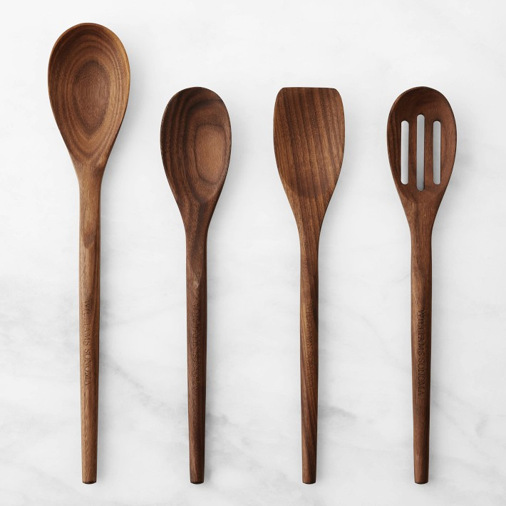 Williams Sonoma Walnut Wood Spoons, Set of 4 | Williams-Sonoma