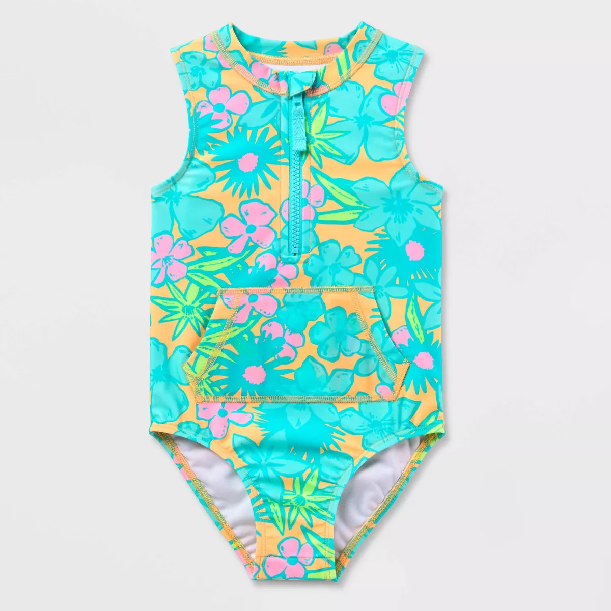Toddler Girls' Adaptive One Piece Floral Swimsuit - Cat & Jack™ 3T | Target