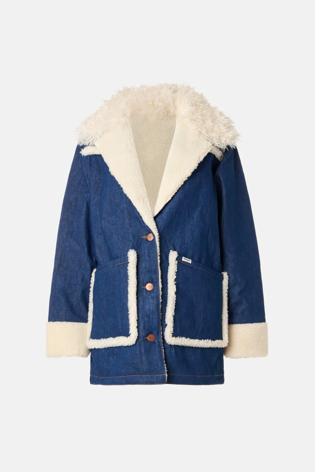 Wrange Denim Sherpa Coat | Rent the Runway