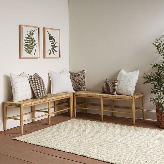 Eli 3 Piece Bench Set Woven 2 Seat, 2 Seat & Corner Seat with Danish Cord | Ballard Designs, Inc.