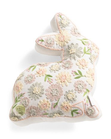 14x18 Embroidered Bunny Shaped Pillow | TJ Maxx