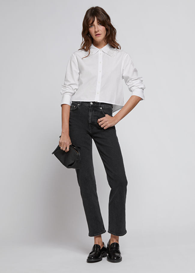 Cropped Floral Embroidery Shirt | & Other Stories (EU + UK)