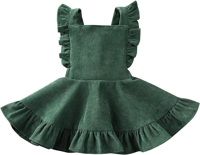 Karuedoo Baby Girls Velvet Suspender Skirt Infant Toddler Ruffled Casual Strap Sundress Summer Ou... | Amazon (US)