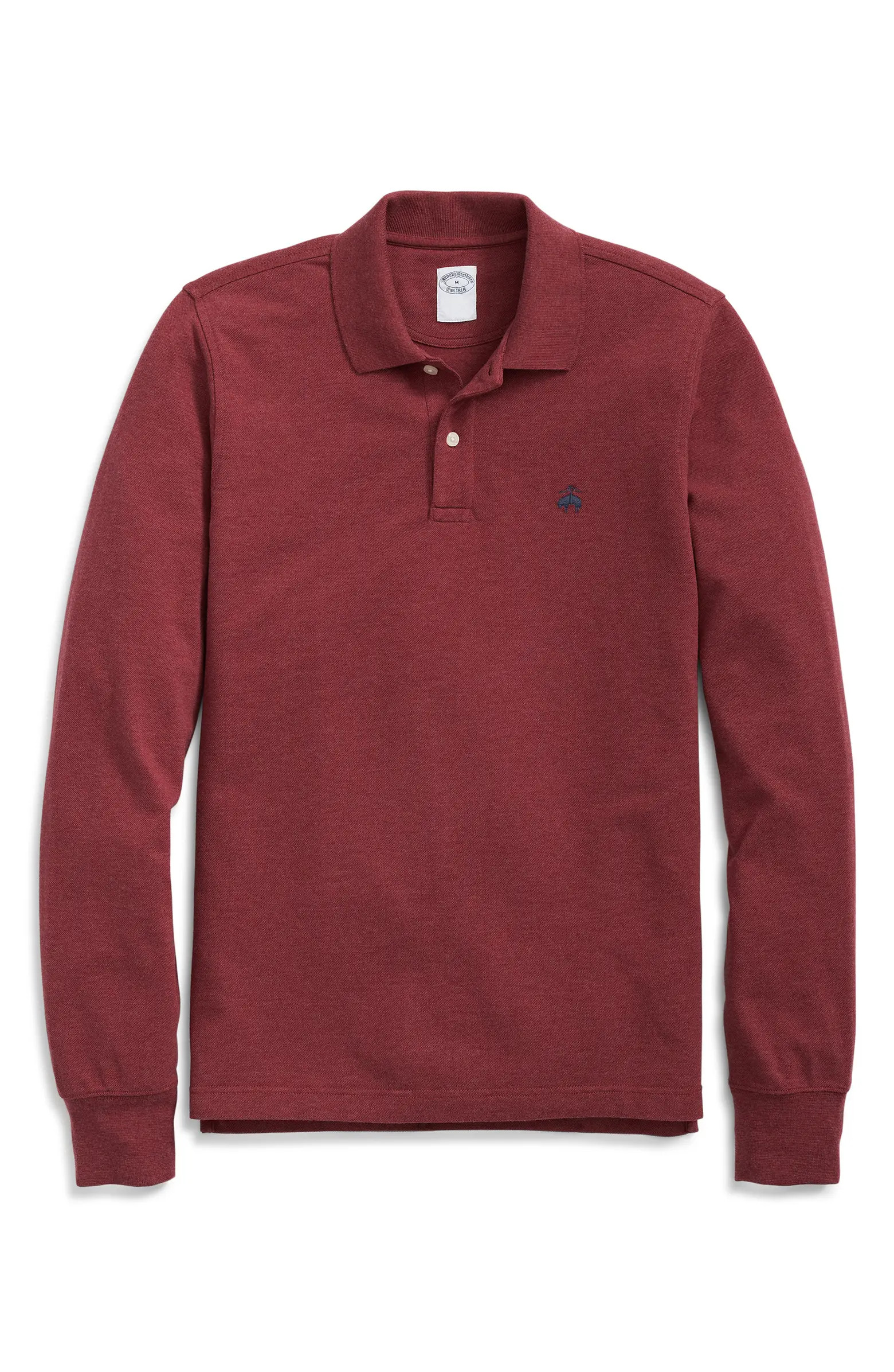 Brooks Brothers Long Sleeve Cotton Piqué Knit Polo | Nordstrom | Nordstrom