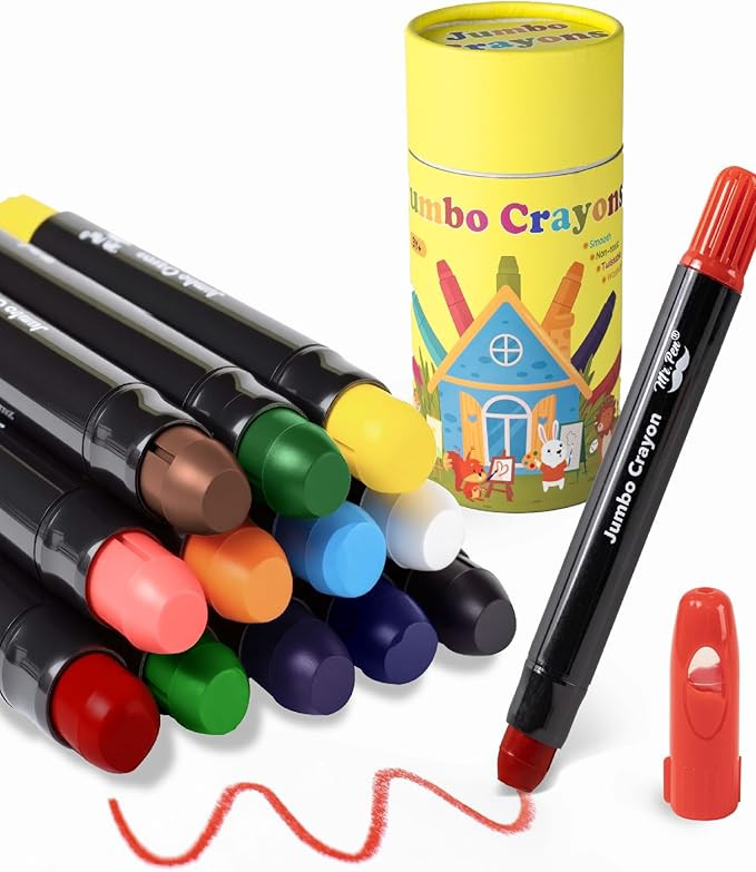 Mr. Pen- Jumbo Twistable Crayons, 12 Pack, Multicolor, Non-Toxic Washable Crayons | Amazon (CA)