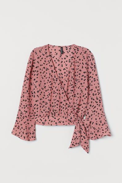 Patterned Wrap-front Blouse | H&M (US + CA)