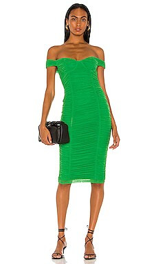 MAJORELLE Tabitha Midi Dress in Kelly Green from Revolve.com | Revolve Clothing (Global)