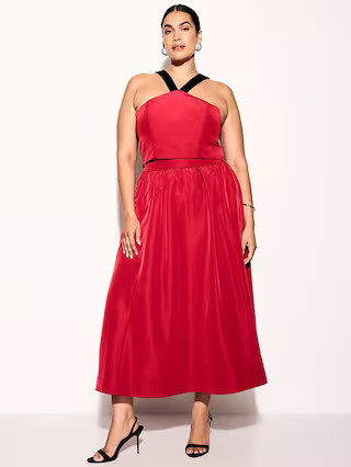 The Occasion by Old Navy High-Waisted Taffeta Midi Skirt | Old Navy (US)