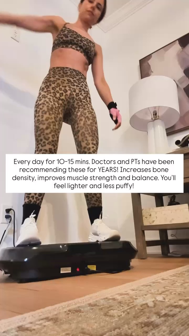 I’m almost 39-years-old and trying to age gracefully! Here’s what I’m doing. Doctors and PTs have been recommending vibration plates for years. They can help increase bone density, reduce muscle soreness, enhance circulation, improve your balance, and act as a lymphatic drainage so you feel less puffy. The list goes on and on! I use mine for 10-15 mins every single day!

#LTKfitnessgoals #LTKmorningroutine #LTKselfcare