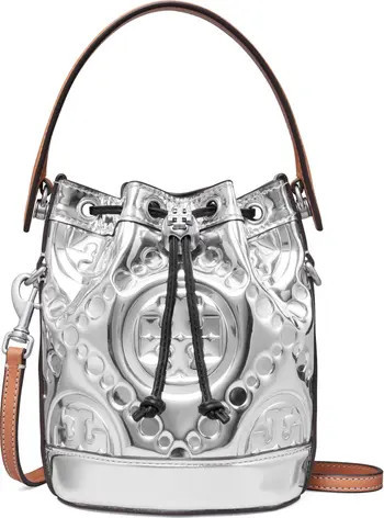 Tory Burch T Monogram Embossed Metallic Bucket Bag | Nordstrom | Nordstrom