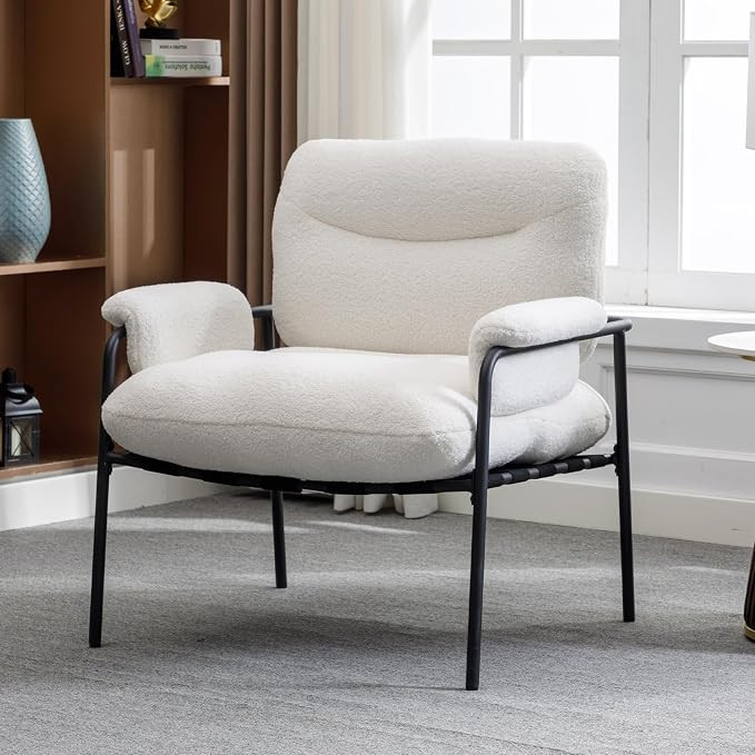 chairus Cozy Accent Chair Comfy Reading Chair Living Room Chair with Armrest Mid Century Modern C... | Amazon (US)