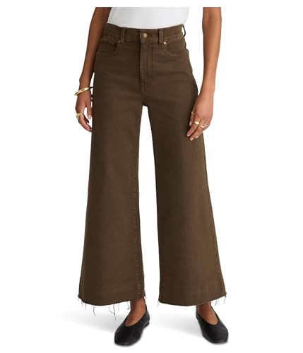 Madewell Women's Flared Wide-Leg Crop Jean in Dark Mocha, Dark Mocha, 25 | Amazon (US)