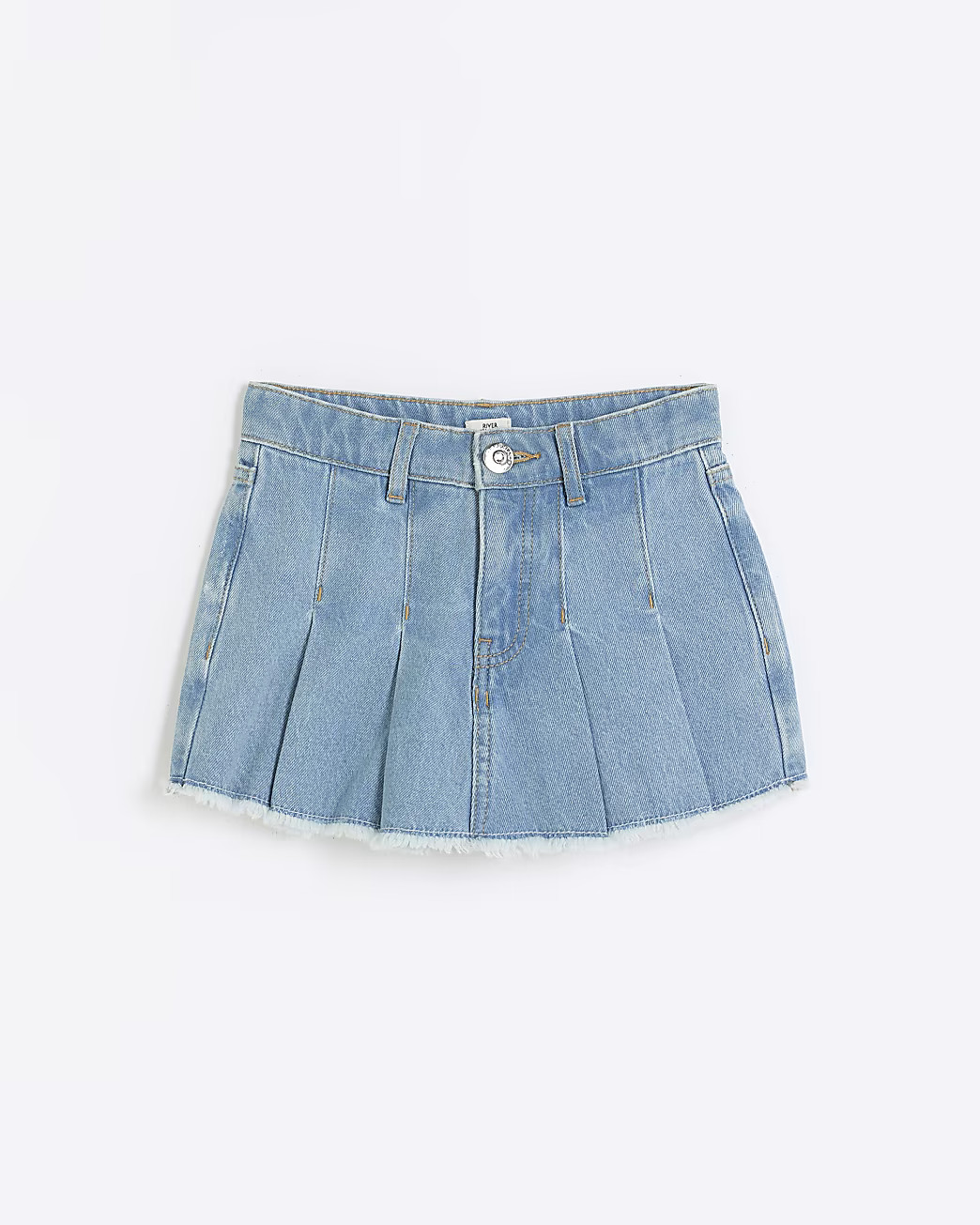 Girls blue denim pleated Skort | River Island (US)