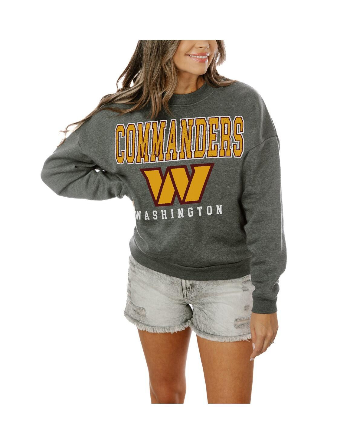 Gameday Couture Women's Charcoal Washington Commanders Bring The Energy Pullover Sweatshirt - Charcoal | Macy's
