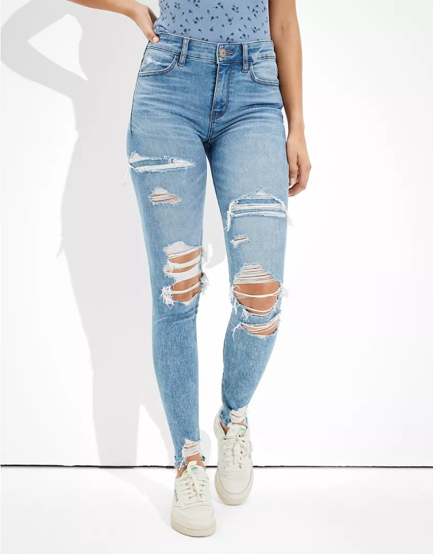 AE Ne(x)t Level Ripped High-Waisted Jegging | American Eagle Outfitters (US & CA)