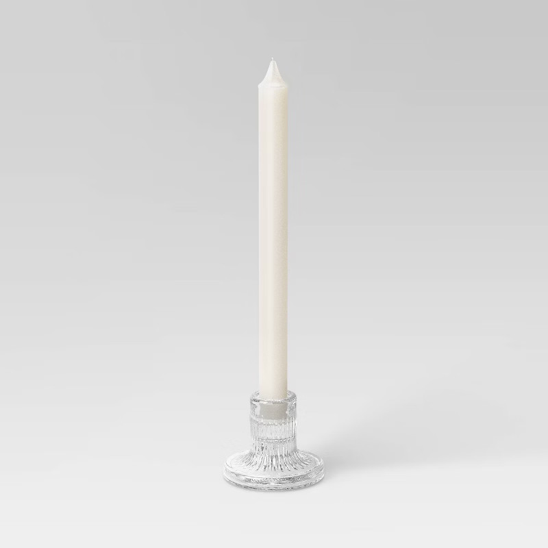 4pk Glass Taper Candle Holder Clear - Room Essentials™ | Target