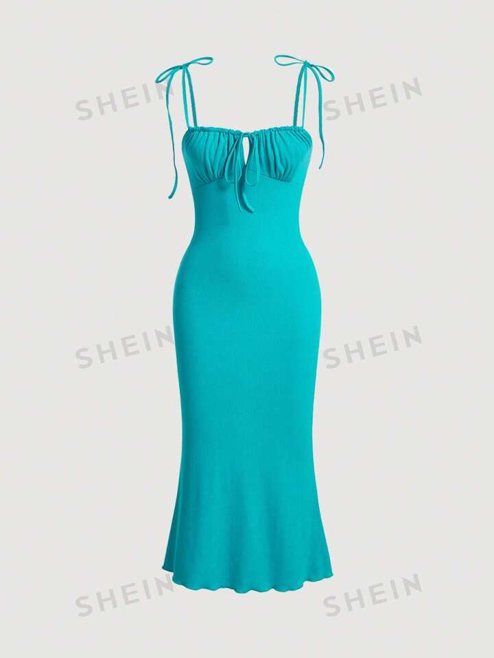 SHEIN MOD Tie Shoulder Ruched Bust Cami Dress | SHEIN