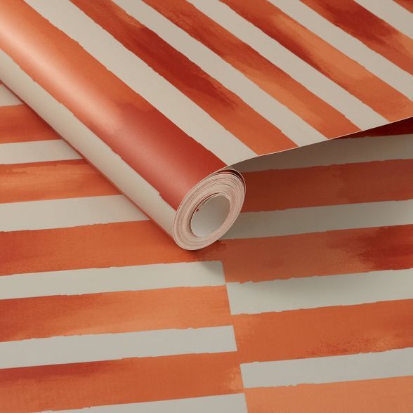 Ophelia Striped Peel and Stick Wallpaper Coral - Opalhouse™ designed with Jungalow™ | Target
