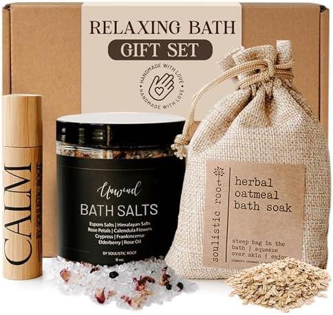 Soulistic Root Revitalizing Bath Set – Wellness Products with Tranquil Essential Oil Roller, Oa... | Amazon (US)