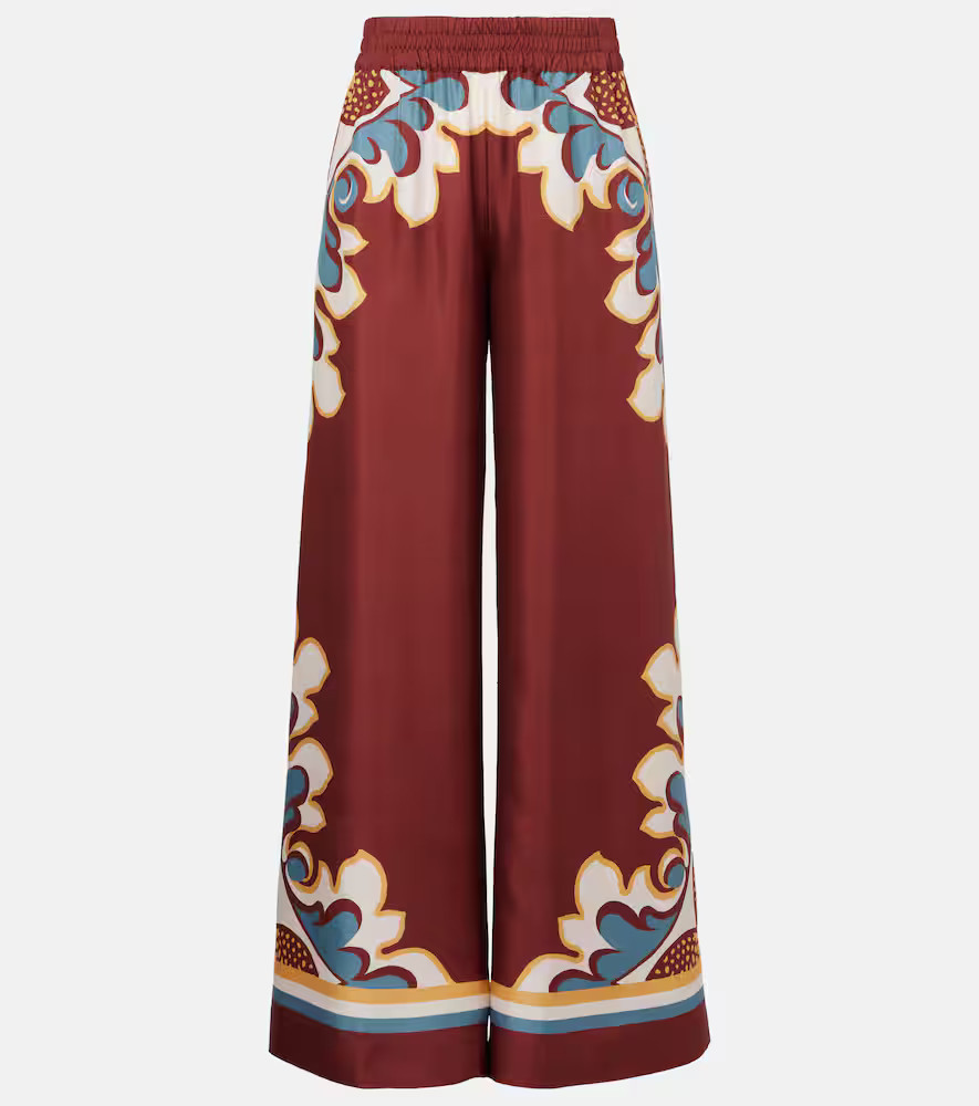 La DoubleJ Printed high-rise silk twill palazzo pants | Mytheresa (US/CA)