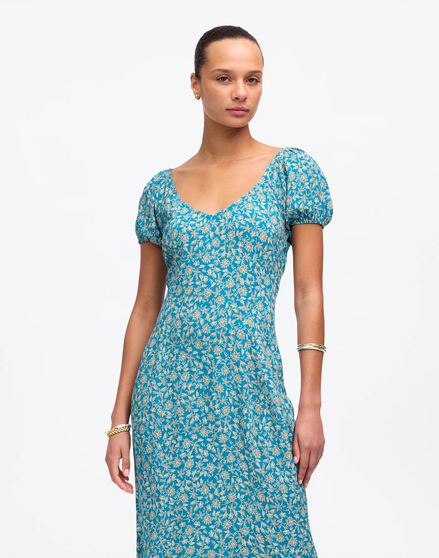 Cap-Sleeve Midi Dress in Floral | Madewell