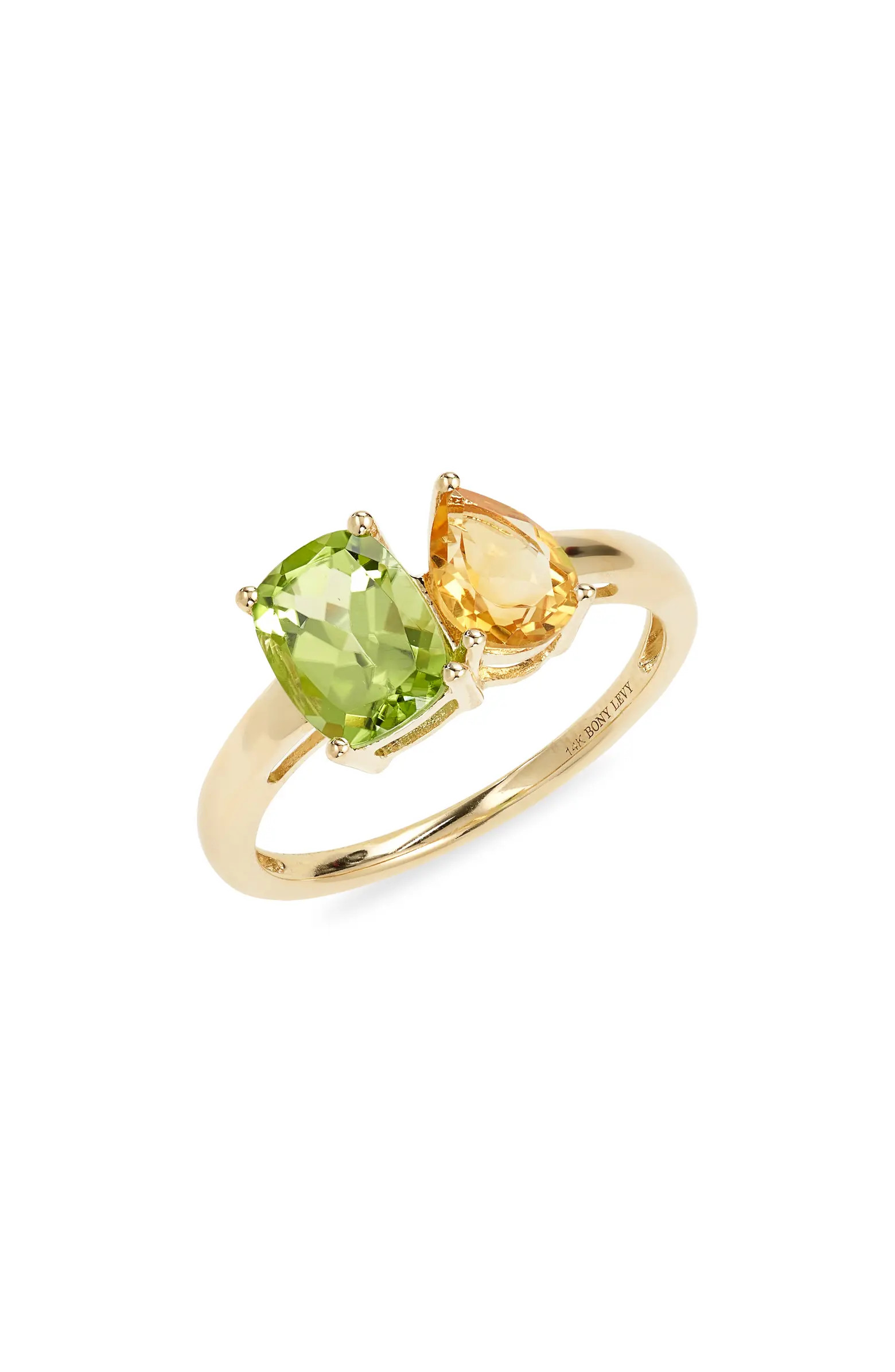 14K Gold Citrine & Peridot Statement Ring | Nordstrom