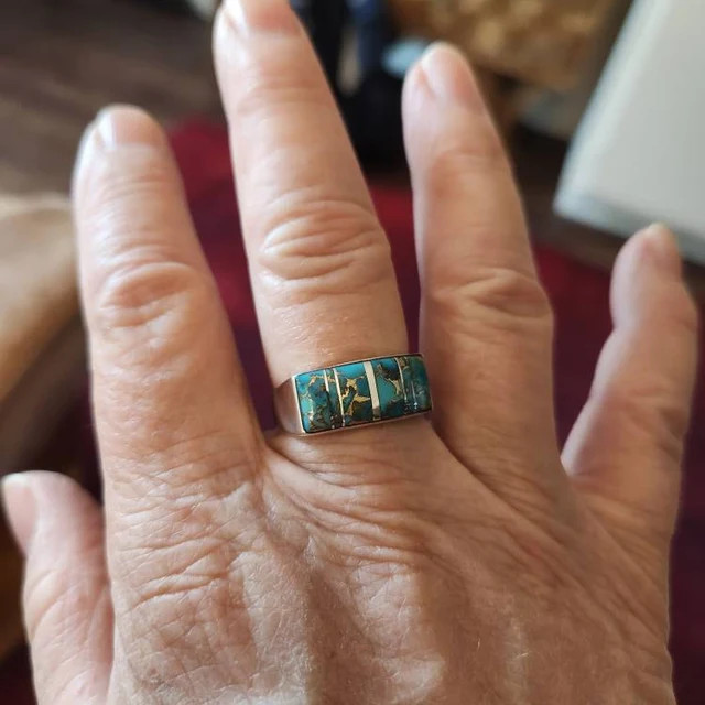 Kingman Turquoise Cluster Bracelet 925 Sterling Silver Cuff Bracelet Adjustable Bracelet - Etsy | Etsy (US)