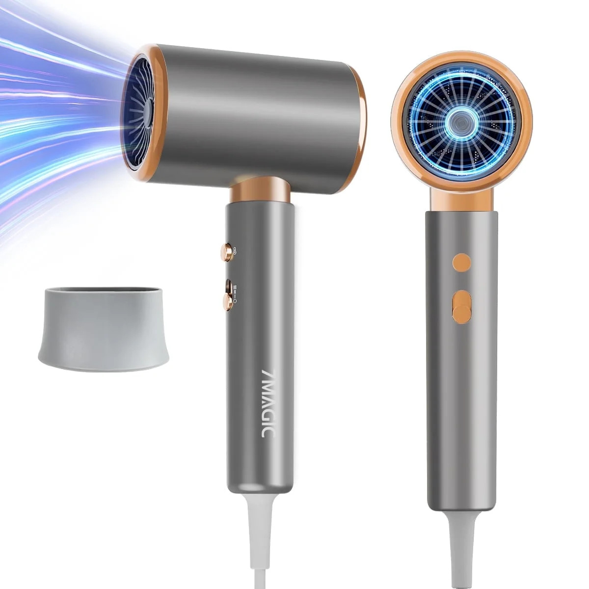 Hair Dryers, Blow Dryer with Nozzle Attachments, 7MGAIC Travel Hair Dryer for Women, 2000W High-P... | Walmart (US)