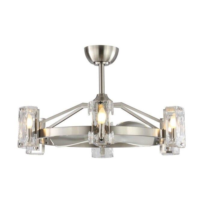 Parrot Uncle Satin Nickel 33.85-in LED Indoor Ceiling Fan (3-Blade) Lowes.com | Lowe's
