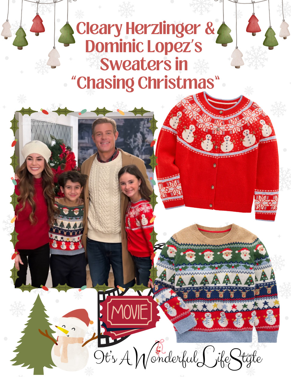 Get Cleary Herzlinger and Dominic Lopez’s festive sweaters featured in the new Great American Christmas movie “Chasing Christmas,” also starring Trevor Donovan and Jillian Murray.

Both Cleary and Dominic’s sweaters perfectly capture the film’s cheerful, heartwarming spirit—fun, cozy, and full of holiday charm. They’re the perfect inspiration for your own Christmas wardrobe this season!

Even better, both sweaters are available in adult sizes too… so you can match for a festive family look or a fun holiday photo! Tap to shop and bring a little “Chasing Christmas” magic to your style. 

 

#LTKHoliday #LTKSeasonal #LTKKids