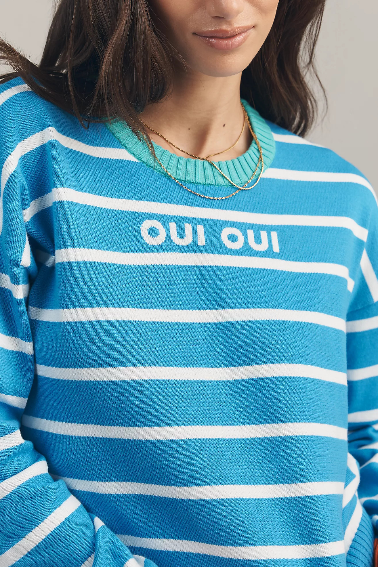 Sundry Oui Oui Colorblock Long-Sleeve Pullover | Anthropologie (US)