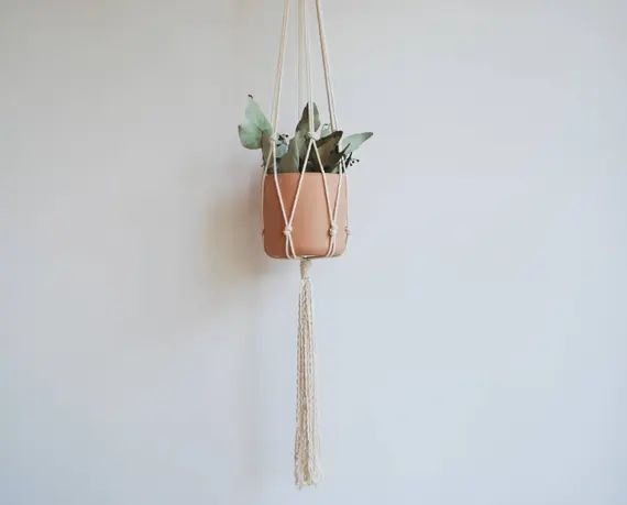 ROSIE --Macrame Plant Hanger - sourced and crafted in the USA - Large + minimal plant hammock | Etsy (US)