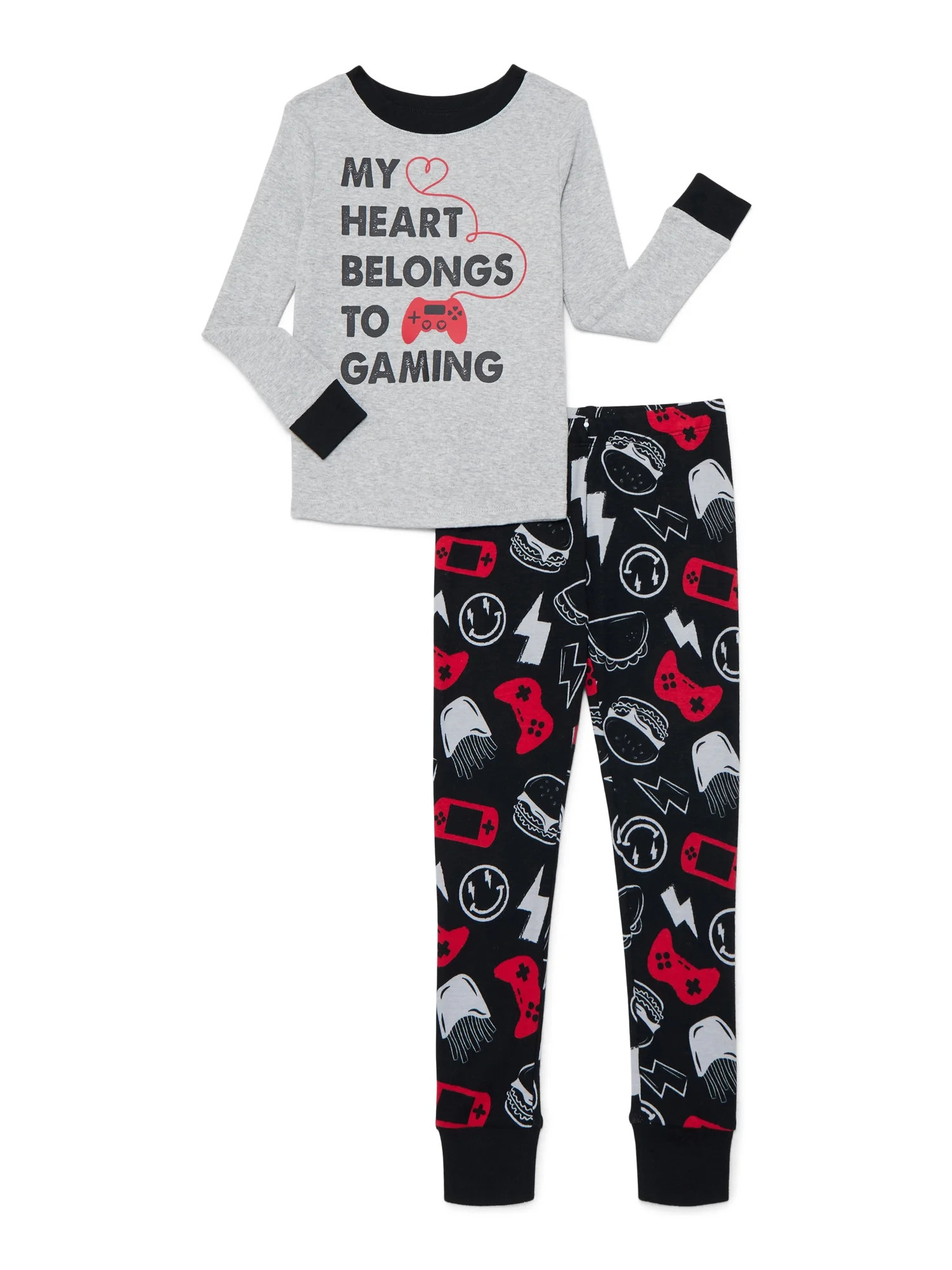 Boys Cotton Snug-Fit Top and Pants Pajama Set from Way to Celebrate, 2-Piece, Sizes 4-10 | Walmart (US)
