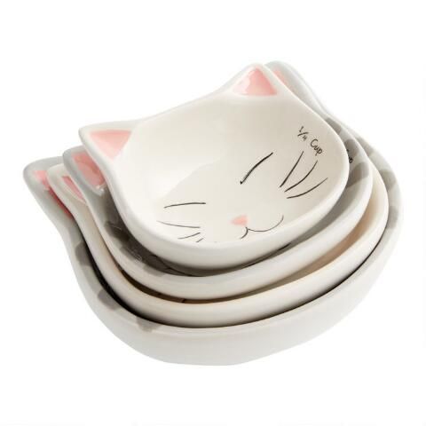 Gray Ceramic Cat Nesting Measuring Cups | World Market