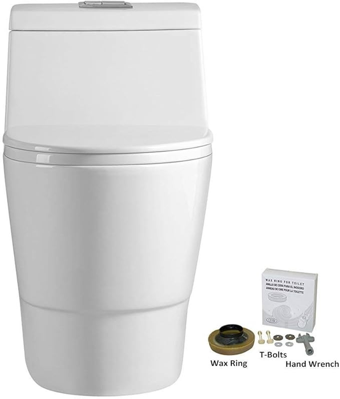 WOODBRIDGE One Piece Toilet with Soft Closing Seat, Chair Height, 1.28 GPF Dual, Water Sensed, 10... | Amazon (US)