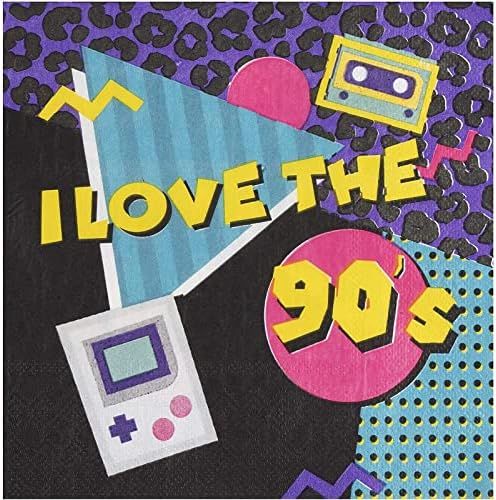 150 Pack I Love the 90s Napkins for Birthday Party Decorations, 1990s Bachelorette Supplies (6.5 In) | Amazon (US)
