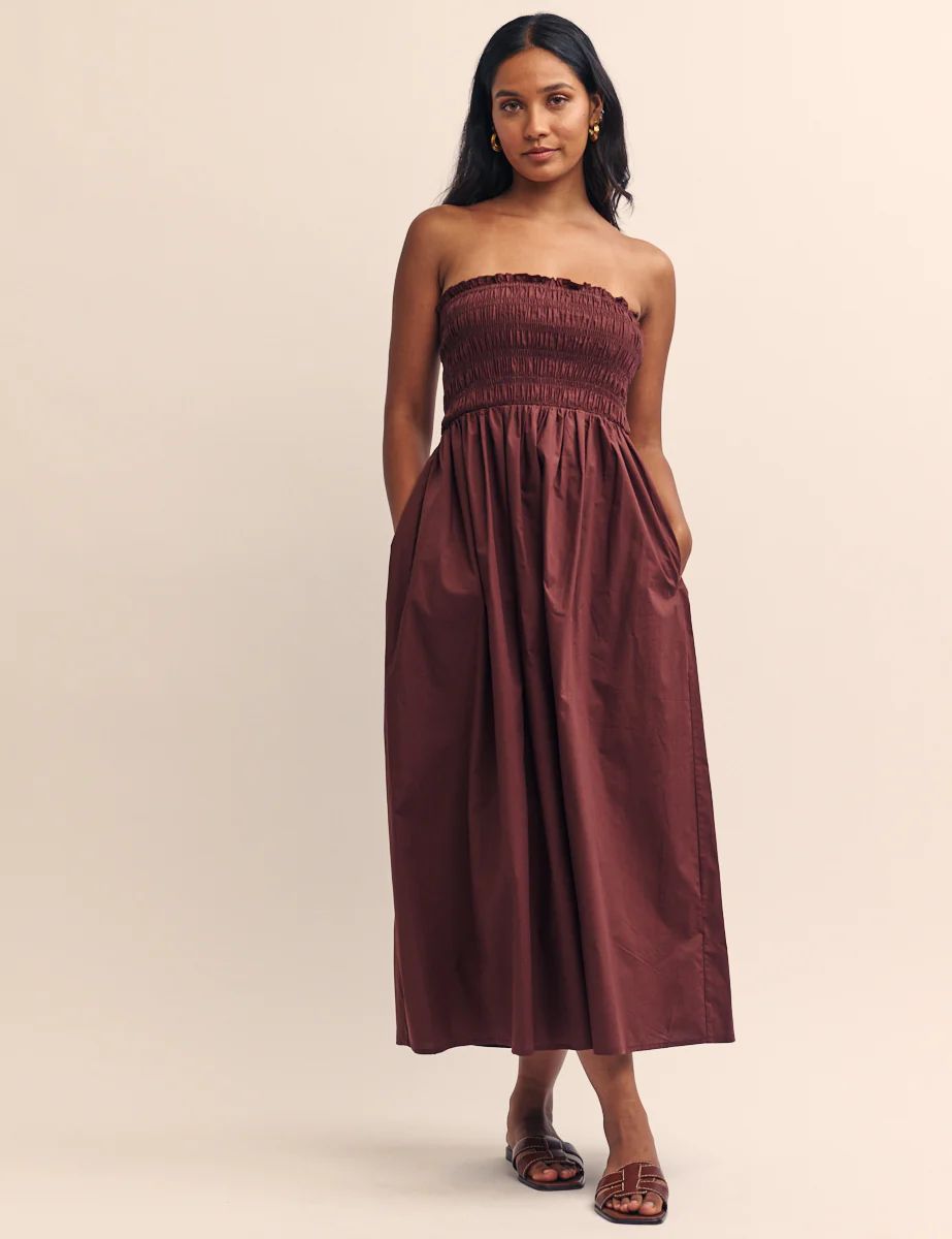 Brown Shirred Bandeau Annie Midi Dress
  

  
    
      £30.00
      £75.00 | Nobody's Child