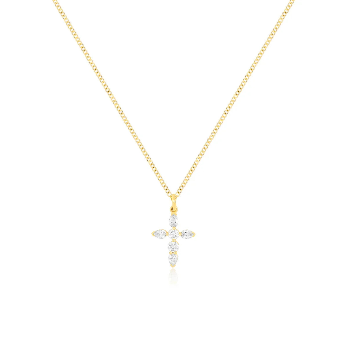 Prong Set Diamond Cross Necklace | Milestones by Ashleigh Bergman