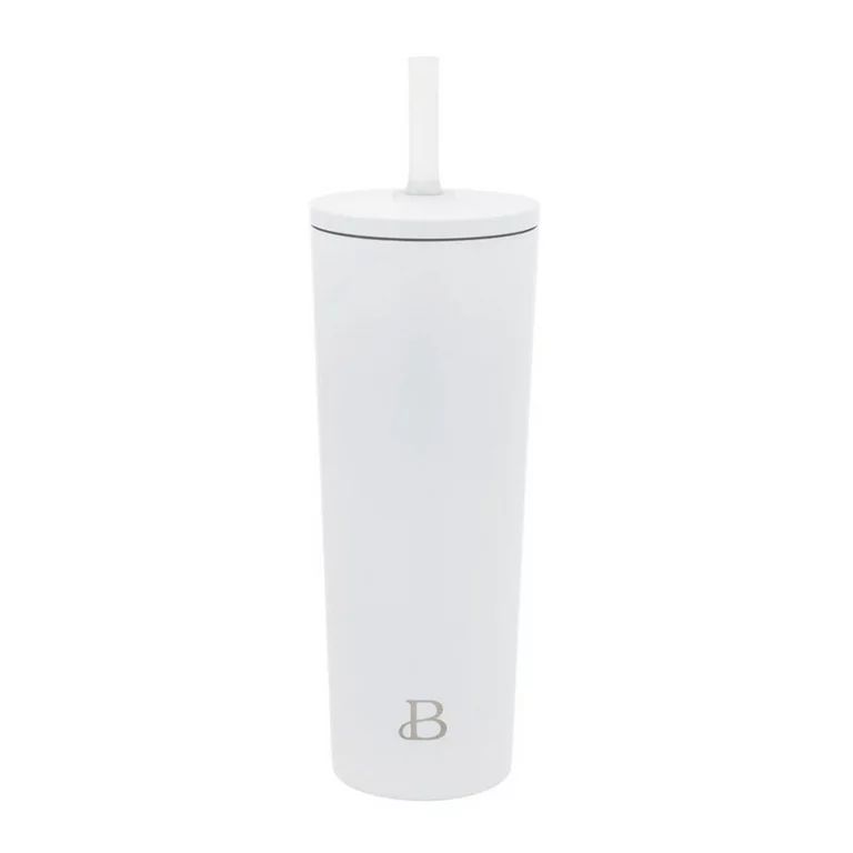 Beautiful 24oz No Drippy Sippy Stainless Steel Tumbler With Straw, White | Walmart (US)