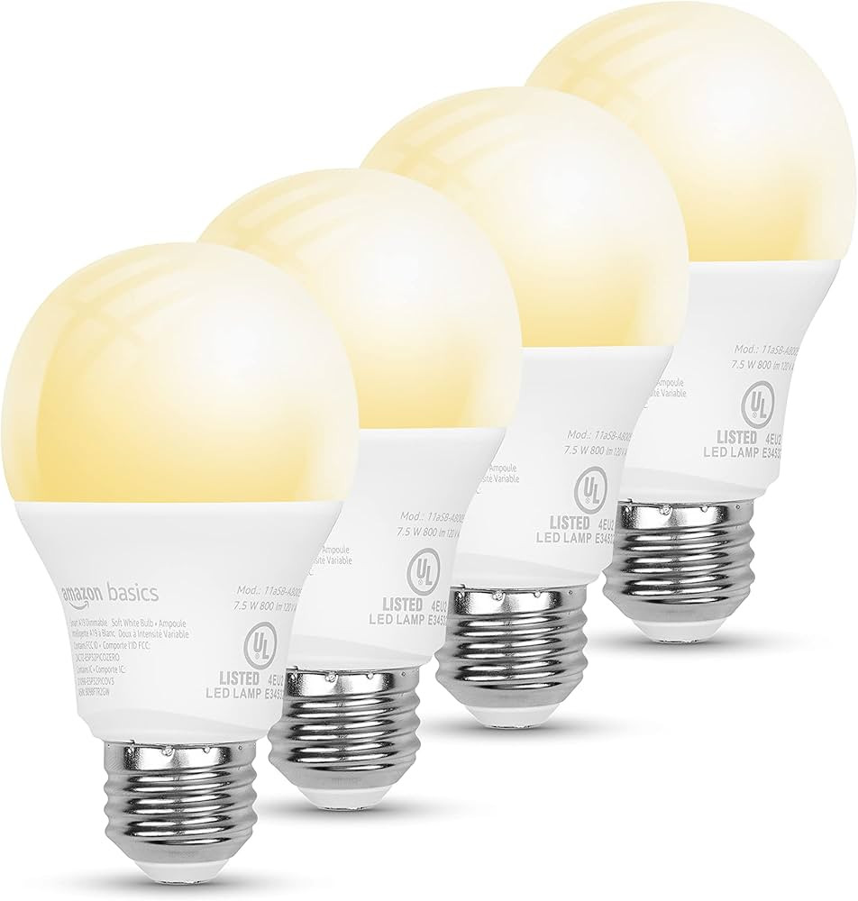 Amazon Basics Smart A19 LED Light Bulb, 7.5 W Dimmable Soft White (2700K), 60W Equivalent, 800LM,... | Amazon (US)