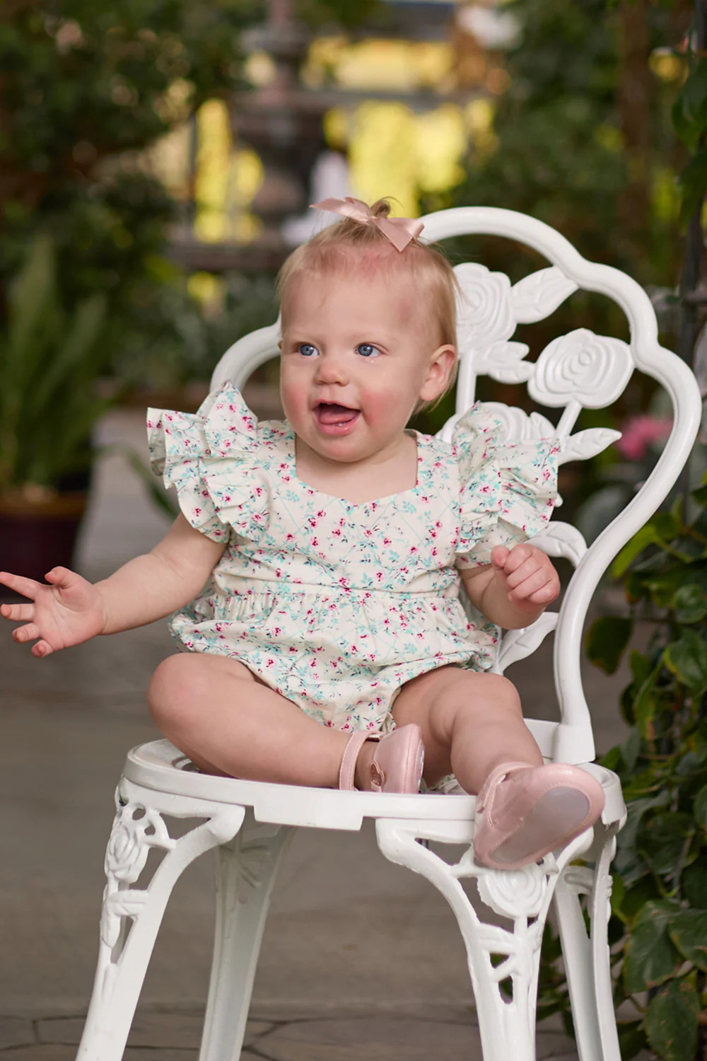 Baby Hattie Romper in Pansy Trellis | Ivy City Co