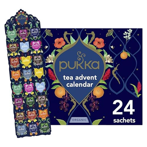 Pukka Christmas Tea Sampler, Selection of 24 Delightful Black & Green Tea Infusions, Advent Calendar Holiday Gift Set for Tea Lovers, 100% Organic | Amazon (US)