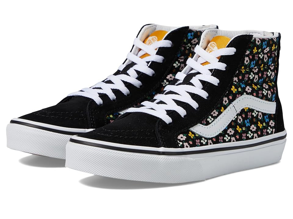 Vans Kids SK8-Hi(r) Zip (Little Kid) Kids Shoes Ditsy Floral Black/Multi : 2.5 Little Kid M, Canvas/Suede | Zappos