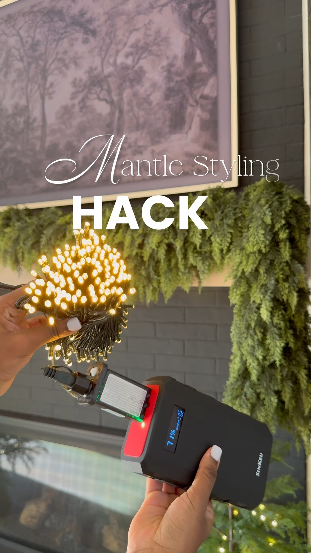 Get the look no plugs above your mantle or stairs! 🤎 Of course battery powered lights are always an option though they don’t last as long! 😩… With this system, you can add brighter Christmas lights to your mantle using a portable battery pack.💡 It charges multiple devices including your laptop or Christmas tree! 🎄 🎉

#LTKHome #LTKHoliday #LTKStyleTip