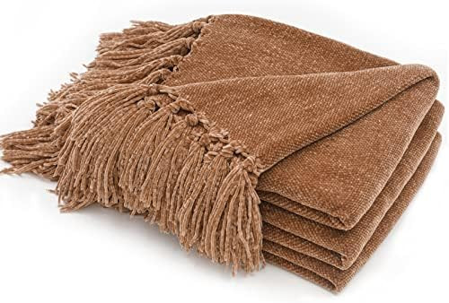 Amazon.com: RECYCO Throw Blanket Soft Cozy Chenille Throw Blanket with Fringe Tassel for Couch So... | Amazon (US)