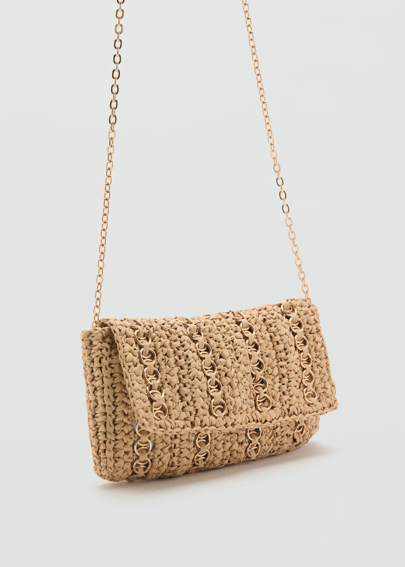 Natural fibre handbag with metal rings - Women | MANGO United Kingdom | MANGO (UK)