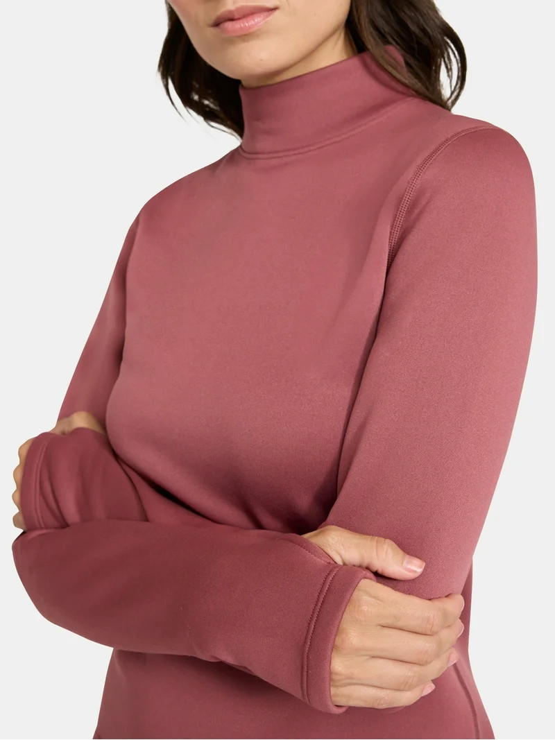 Ozark Trail Women's Warmest Thermal Long Sleeve Fleece Mockneck Top, Sizes XS-XXL | Walmart (US)